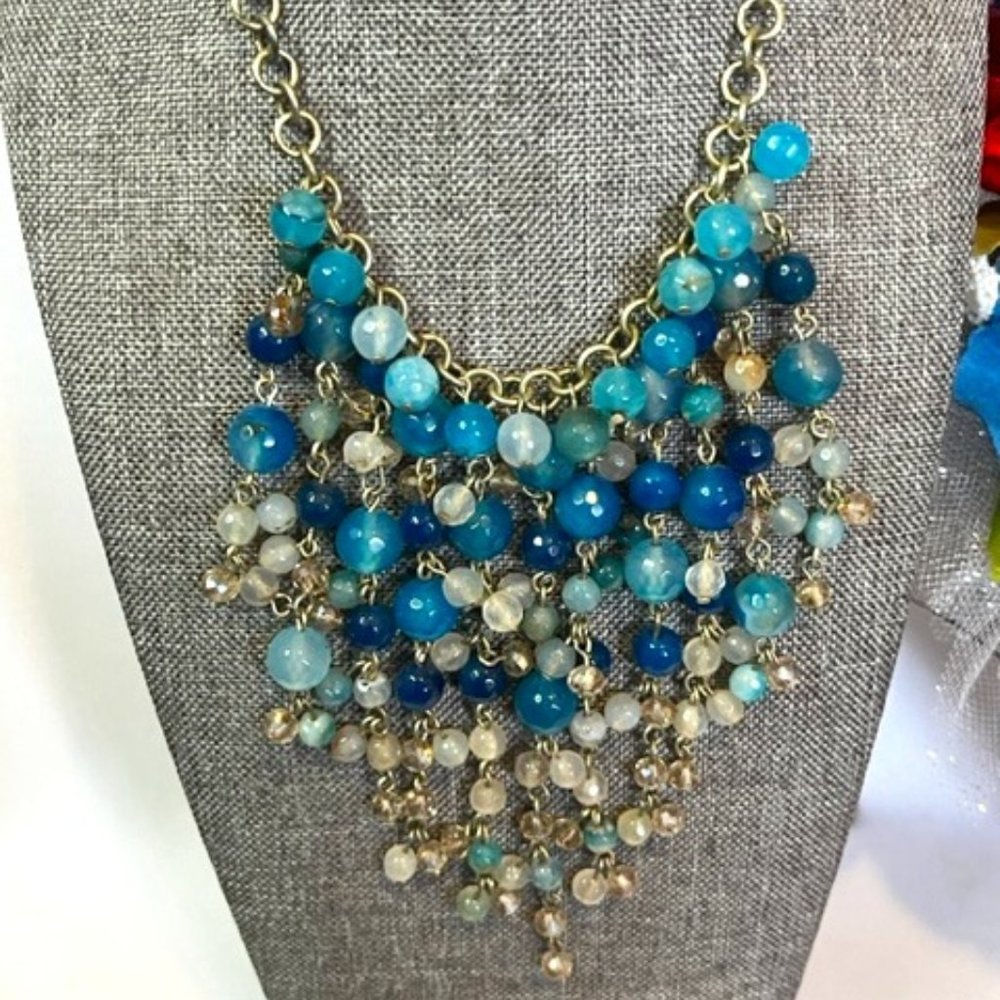 Turquois and Blue Beaded Necklace